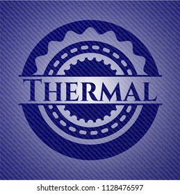 Thermal badge with jean texture