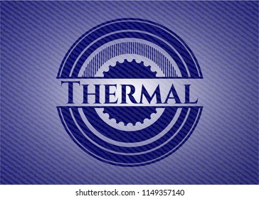 Thermal badge with jean texture