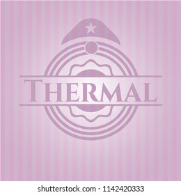 Thermal badge with pink background