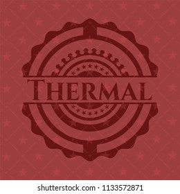 Thermal badge with red background