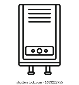 Icono de caldera térmica. Icono de vector de caldera térmica de contorno para diseño web aislado en fondo blanco
