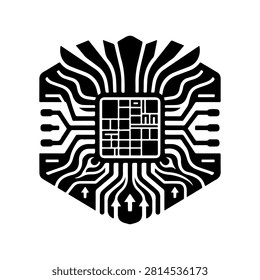 Thermal Chip Module Heat Control Vector Icon