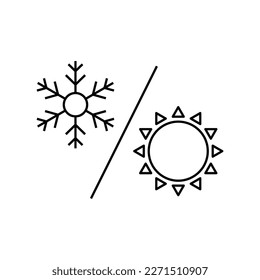Thermal and Cold resistant material icon design. isolated on white background