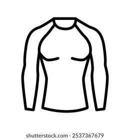 Thermal Compression Clothing black line icon. Thermo clothing. Editable stroke.