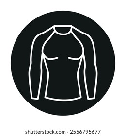 Thermal Compression Clothing black line icon. Thermo clothing. Editable stroke.