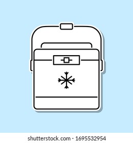 Icono de pegatina del contenedor térmico. Línea delgada simple, contorno vectorial de iconos de cocina para ui y ux, sitio web o aplicación móvil