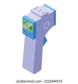 Thermal control icon isometric vector. Camera temperature. Scan check