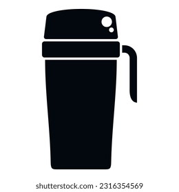 Thermal cup icon simple vector. Coffee mug. Travel water