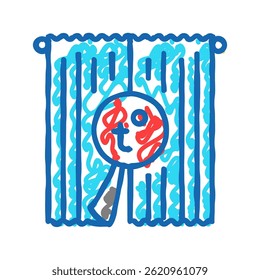thermal curtains energy conservation doodle icon sketch vector. thermal curtains energy conservation sign. isolated symbol illustration