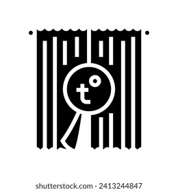 thermal curtains energy conservation glyph icon vector. thermal curtains energy conservation sign. isolated symbol illustration
