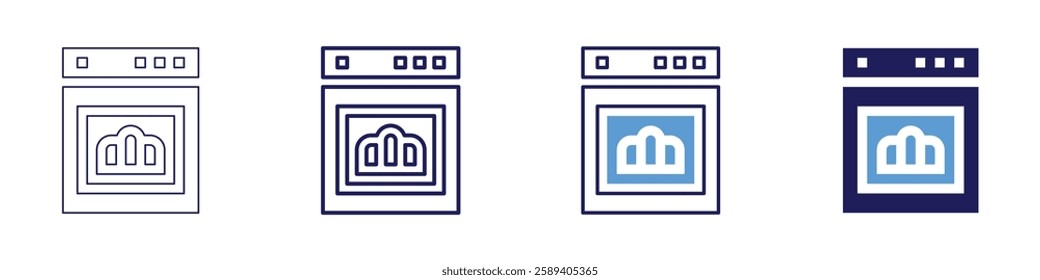 Thermal device icon in 4 different styles. Thin Line, Line, Bold Line, Duotone. Duotone style. Editable stroke.