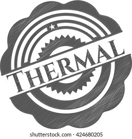 Thermal drawn with pencil strokes
