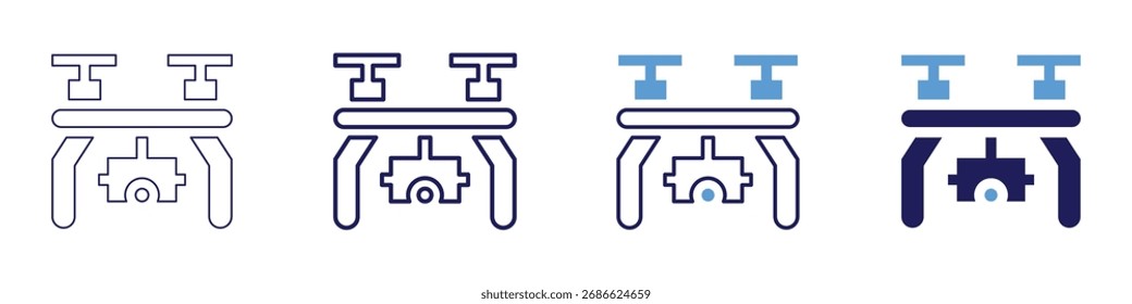 Thermal drone icon in 4 different styles. Thin Line, Line, Bold Line, Duotone. Duotone style. Editable stroke.