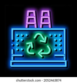 thermal ecological power station neon light sign vector. Glowing bright icon thermal ecological power station sign. transparent symbol illustration