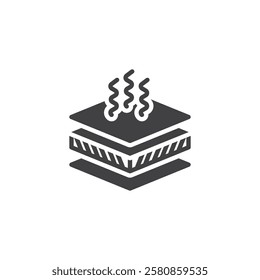 Thermal efficiency insulation vector icon. filled flat sign for mobile concept and web design. Wall insulation glyph icon. Symbol, logo illustration. Vector graphics