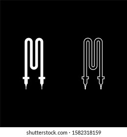 Thermal electric heating element icon outline set white color vector illustration flat style image