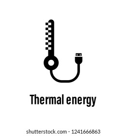 Thermal energy icon with description. Element of energy saving icon for mobile concept and web apps. Detailed Thermal energy icon can be used for web and mobile