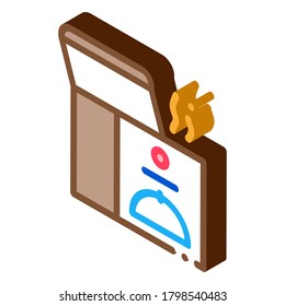 Ikone der thermischen Lebensmittelbox, Vektorgrafik. isometrisches thermales Lebensmittelkastenzeichen. farbige einzelne Symbolillustration