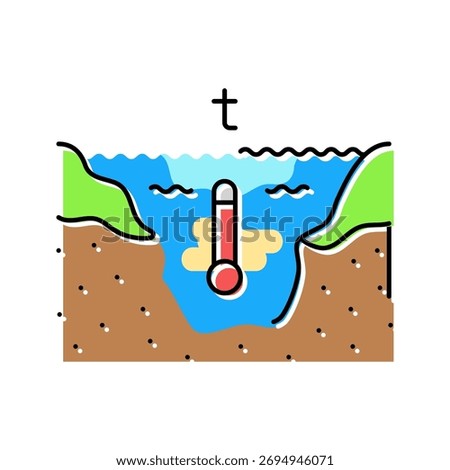 thermal hotspot river pollution color icon vector. thermal hotspot river pollution sign. isolated symbol illustration