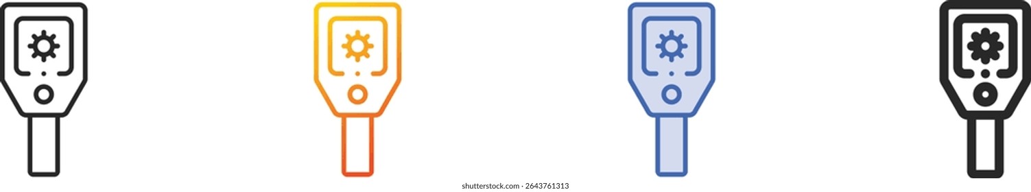 Thermal icon.Thin Linear, Gradient, Blue Stroke and bold Style Design Isolated On White Background
