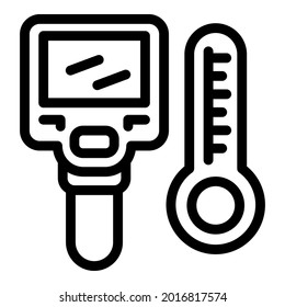 Icono de imagen térmica. Icono de vector de imágenes térmicas de contorno para diseño web aislado en fondo blanco