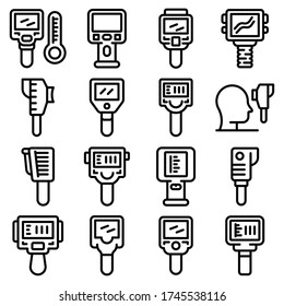 Thermal imager icons set. Outline set of thermal imager vector icons for web design isolated on white background