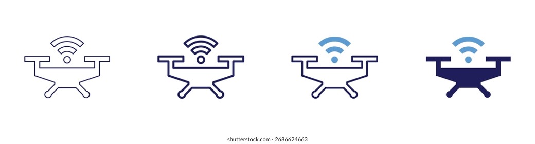 Ícone de imagem térmica em 4 estilos diferentes. Linha Fina, Linha, Linha Negrito, Duotônico. Estilo duotônico. Traçado editável.