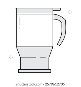 Thermal Insulated Travel Mug Vector ICon Design