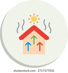 Icono de estilo de círculo plano de aislamiento térmico