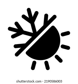 Thermal insulation icon. Sun and snowflake sign Vector illustration