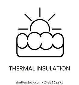 Symbol für die Vektorgrafik der Wärmeisolationslinie mit bearbeitbarem Strich