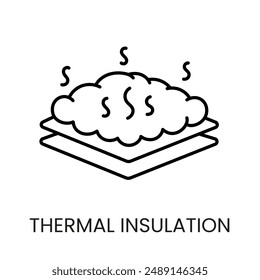 Thermal insulation line vector icon with editable stroke