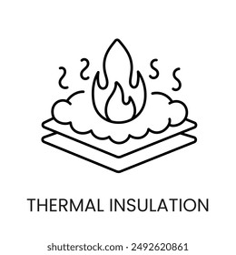 Thermal insulation line vector icon with editable stroke.