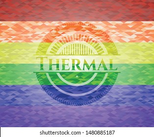 Thermal lgbt colors emblem. Vector Illustration. Mosaic.