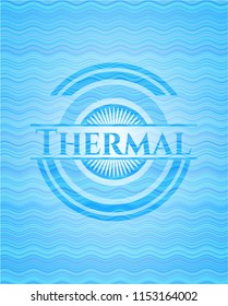 Thermal light blue water emblem.