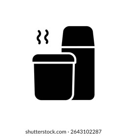 Thermal Lunch Box with Steam Icon for Hot Food Delivery and Storage