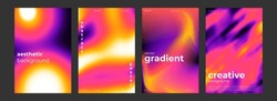 Thermal map abstract gradient cold and warm color background with infrared blurred pattern. Retro faded acid neon social media poster, stories highlight templates for digital marketing for stories.