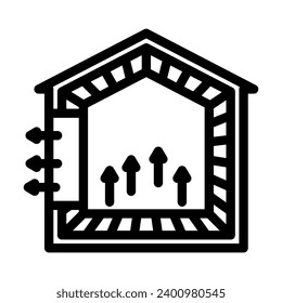 thermal mass energy line icon vector. thermal mass energy sign. isolated contour symbol black illustration