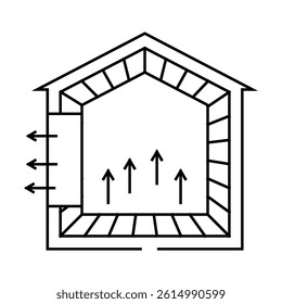 thermal mass energy line icon vector. thermal mass energy sign. isolated contour symbol black illustration