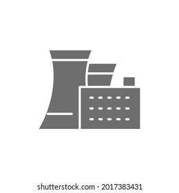 Thermal or nuclear power plant gray icon.