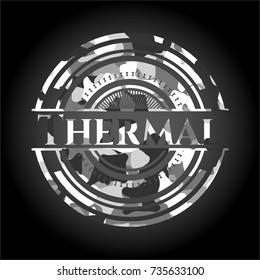 Thermal on grey camouflaged pattern