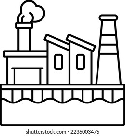thermal oxidizer or  thermal incinerator concept, hazardous gases decomposer vector icon design, Environmental pollution symbol, Chemical Biological contamination sign, Pollutants stock illustration 