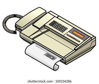 A thermal paper fax machine.