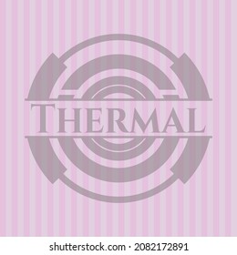 Thermal pink emblem. Vector Illustration. 