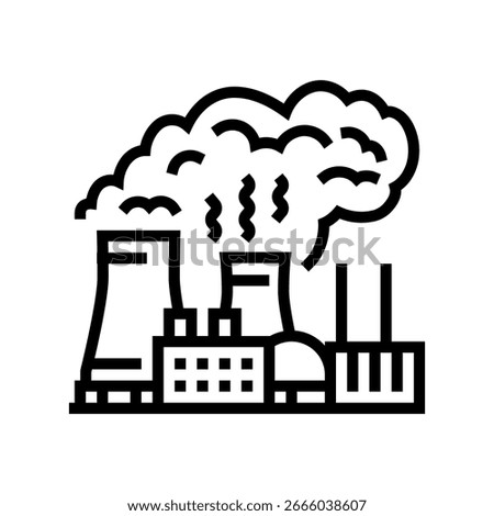 thermal plumes pollution line icon vector. thermal plumes pollution sign. isolated contour symbol black illustration