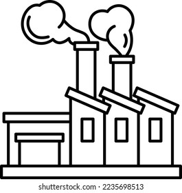 Thermal pollution concept, Smoking coming from Power Plant  vector icon design, Environmental pollution symbol, Chemical Biological contamination sign, Pollutants stock illustration 