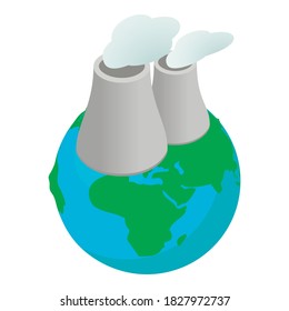 Thermal pollution icon. Isometric illustration of thermal pollution vector icon for web