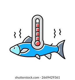 Indicador de contaminación térmica Icono de color Vector. Indicador de contaminación térmica. Ilustración de símbolo aislado