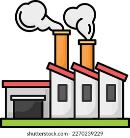 Das Farbkonzept der Thermischen Verschmutzung, Das Rauchen aus Power Plant, Vektorsymbol für Umweltverschmutzung, chemisches biologisches Kontaminationszeichen, Schadstoffgrafik