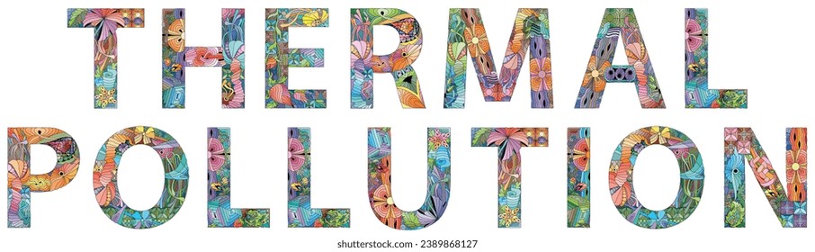 Thermal pollution. Vector zentangle object for decoration